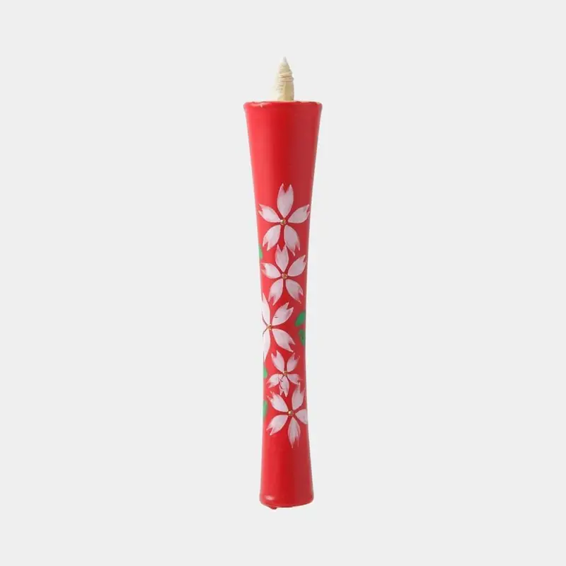 Ikari Cherry Blossom Candle (15 Momme) – Japanese Wax Candle With Stand By Nakamura 1