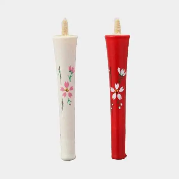Ikari Cherry Blossom Candle (B) – 4-Momme Japanese Traditional Candle By Nakamura 1