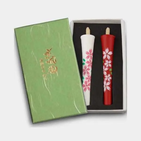 Ikari Cherry Blossom Candle (C) – 4-Momme Japanese Traditional Candle By Nakamura 1