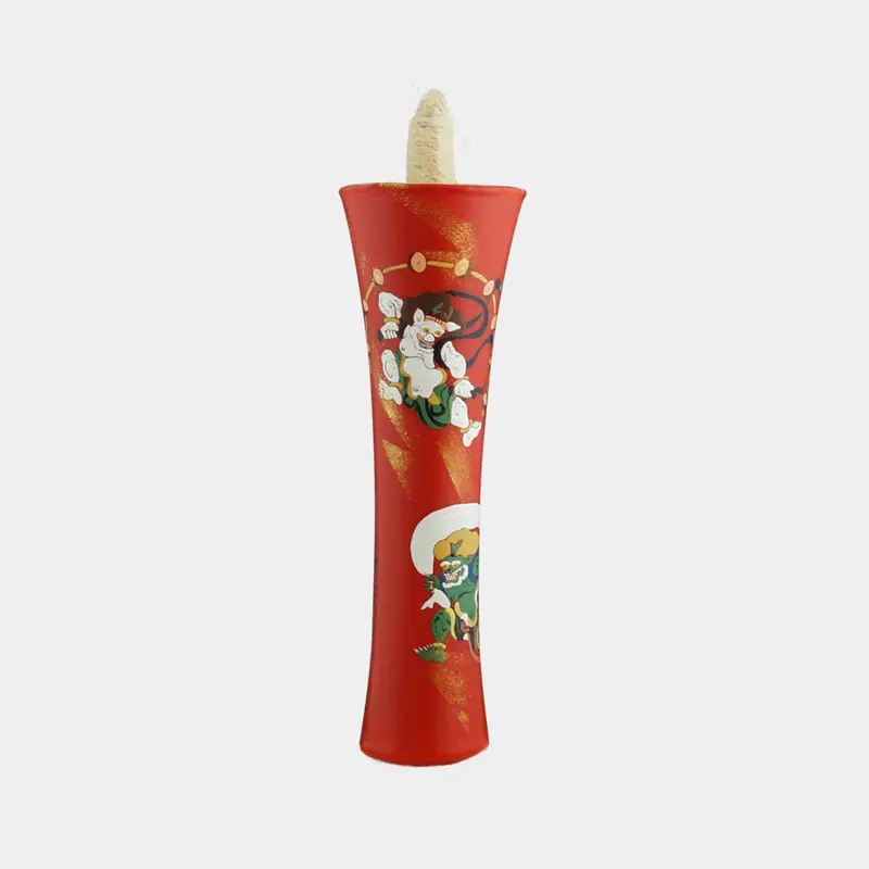 Ikari-Inspired Japanese Wind & Thunder God Candle – 100 Momme Red Ritual Candle 1
