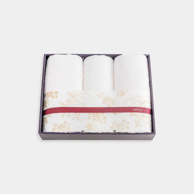 Imabari Irodori Face Towel Set – 3-Pack In Pink & White 1