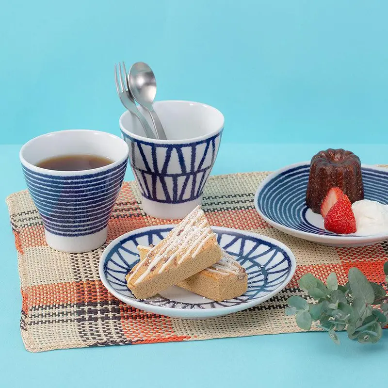 Indigo Ball Cup And Tray Set – Handcrafted Hasami Ware By Saikai Toki 1