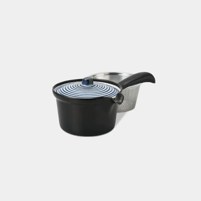 Indigo Circle Japanese Tea Pot – Handcrafted Hasami Ware By Saikai Toki 1