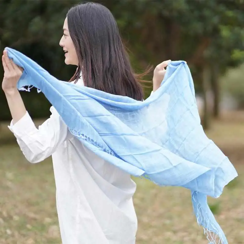 Indigo-Dyed Scarf With Soft Natural Pastel Palette – Kensennuma Studio 1