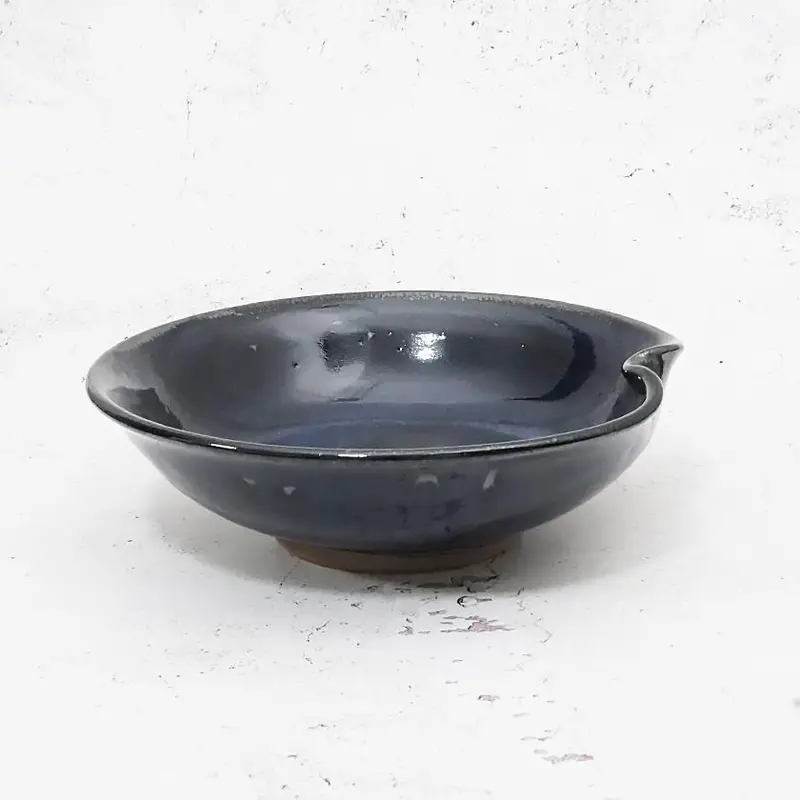 Indigo Glazed Bowl With Spatial Texture (One-Of-A-Kind) | Mori Toki | Otani Ware 1