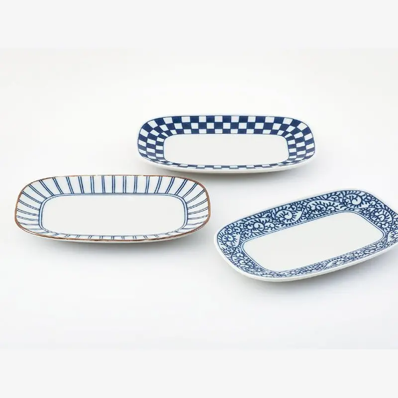 Indigo Serving Dish Trio – Handcrafted Hasami Ware By Saikai Toki 1