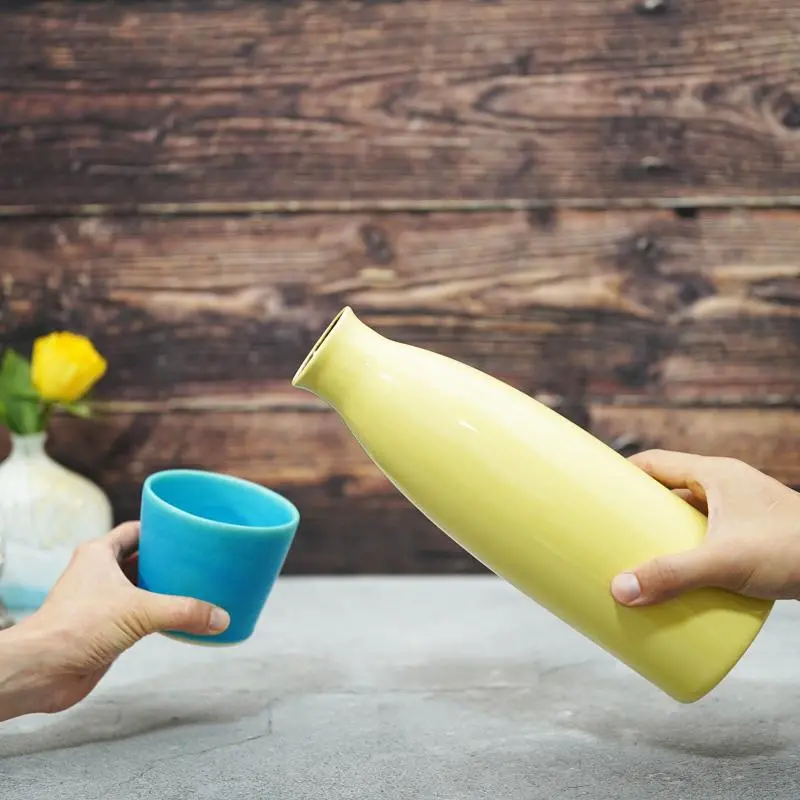 Ionbottle Candy Yellow Tumbler – Bright, Hand-Finished Ceramic Beverage Container 1