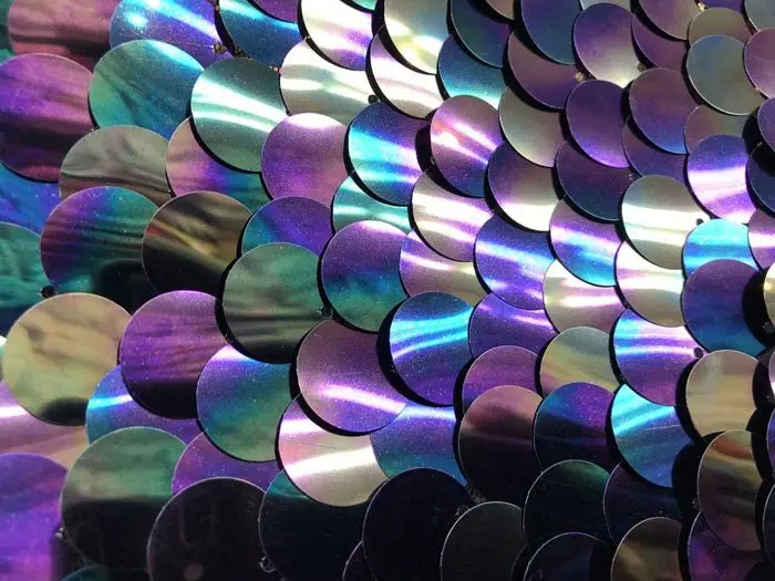 Iridescent Mermaid-Scale Sequin Fabric With Circular Fish Scale Pattern 4