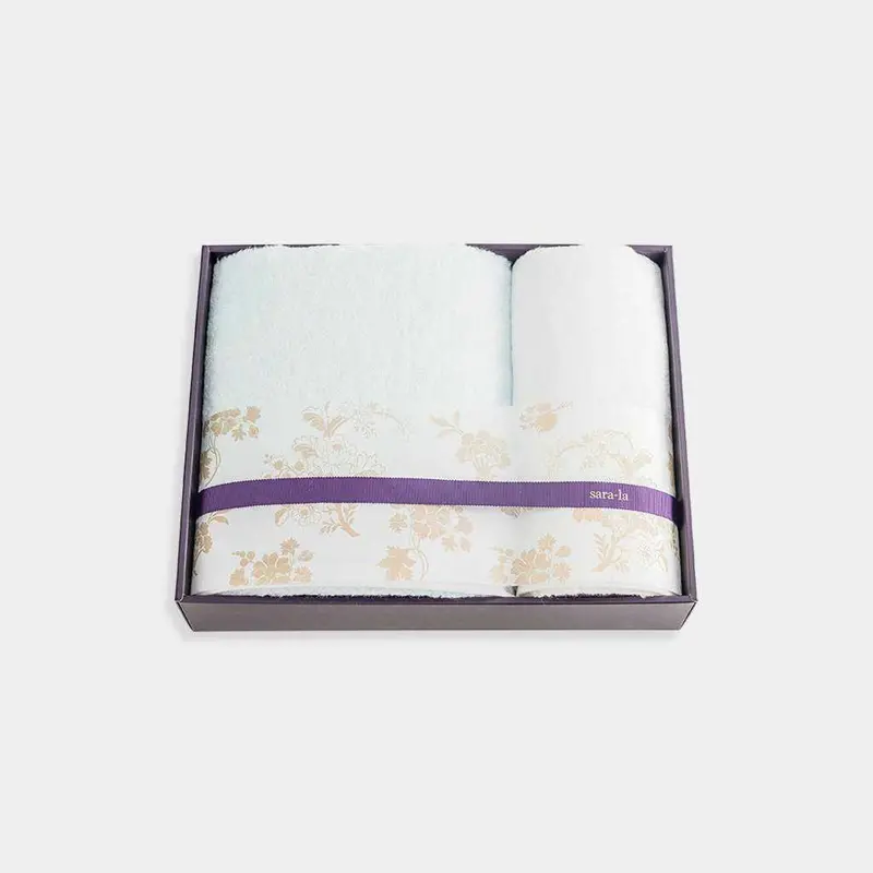 Irodori Bath & Face Towel Combo – Blue And White | Imabari-Made Japanese Towels 1
