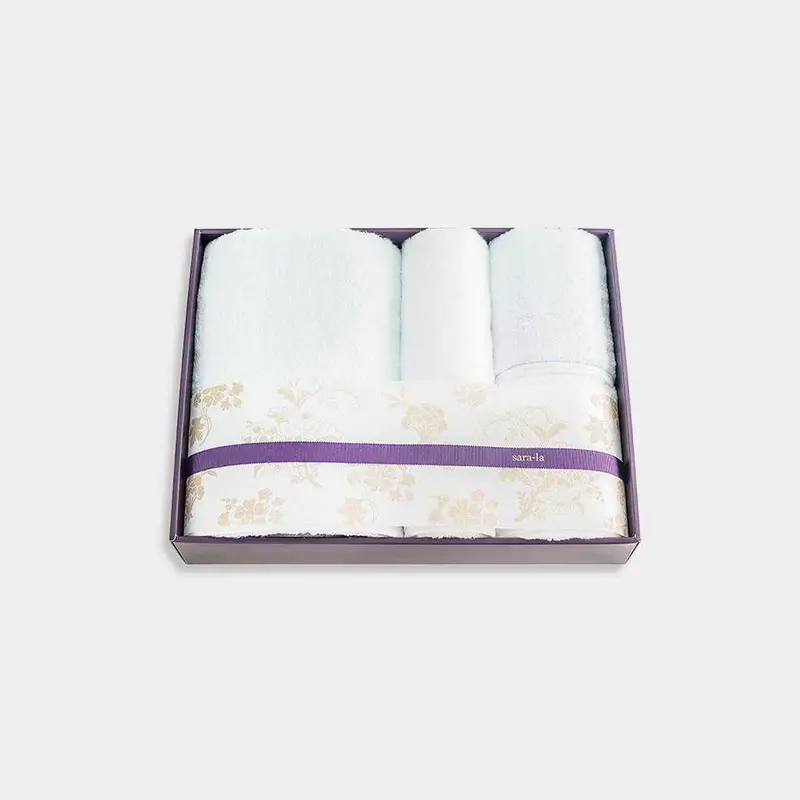 Irodori Towel Bundle – 1 Bath + 3 Face Towels (Blue/White) | Imabari Quality 1