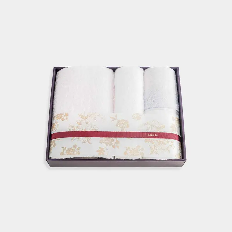 Irodori Towel Set – 1 Bath + 3 Face Towels (Pink & White) | Imabari Certified 1
