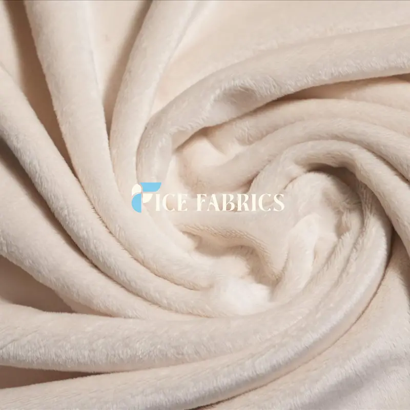 Ivory Plush Minky Fabric With Ultra-Soft Faux Fur Touch | Nivarasoft 1