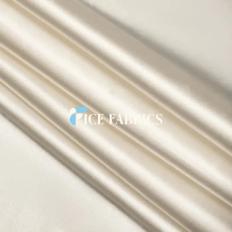 Ivory Stretch Silk Satin Fabric 1