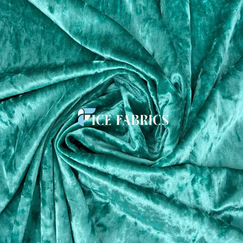 Jade Crushed Stretch Velvet Upholstery Material | Velvetcrush 1