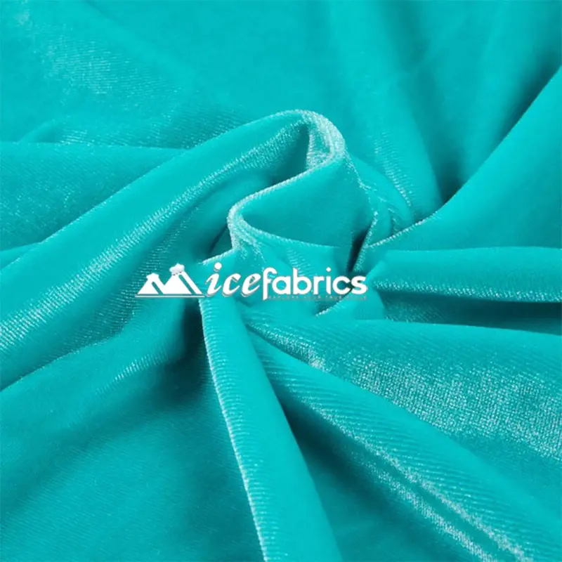 Jade Green 4-Way Stretch Velvet Fabric Sold By The Yard 1