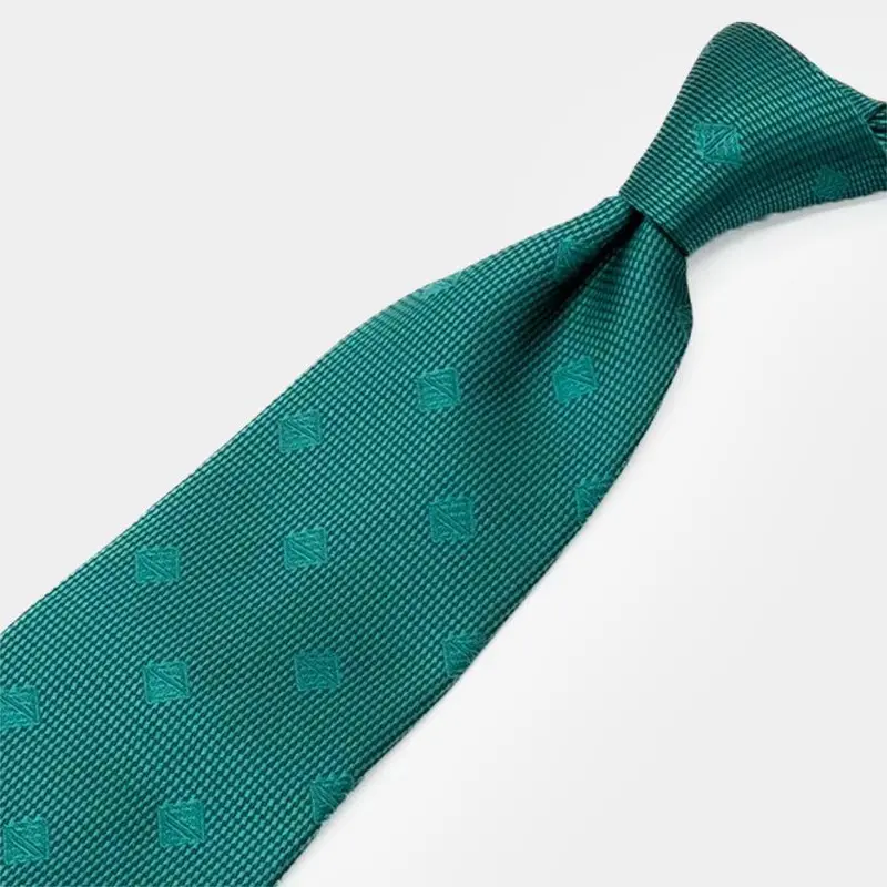 Jade-Green Silk Tie Showcasing Original Shakunone Logo | Luxury Japanese Silk (Includes Gift Bag) 1