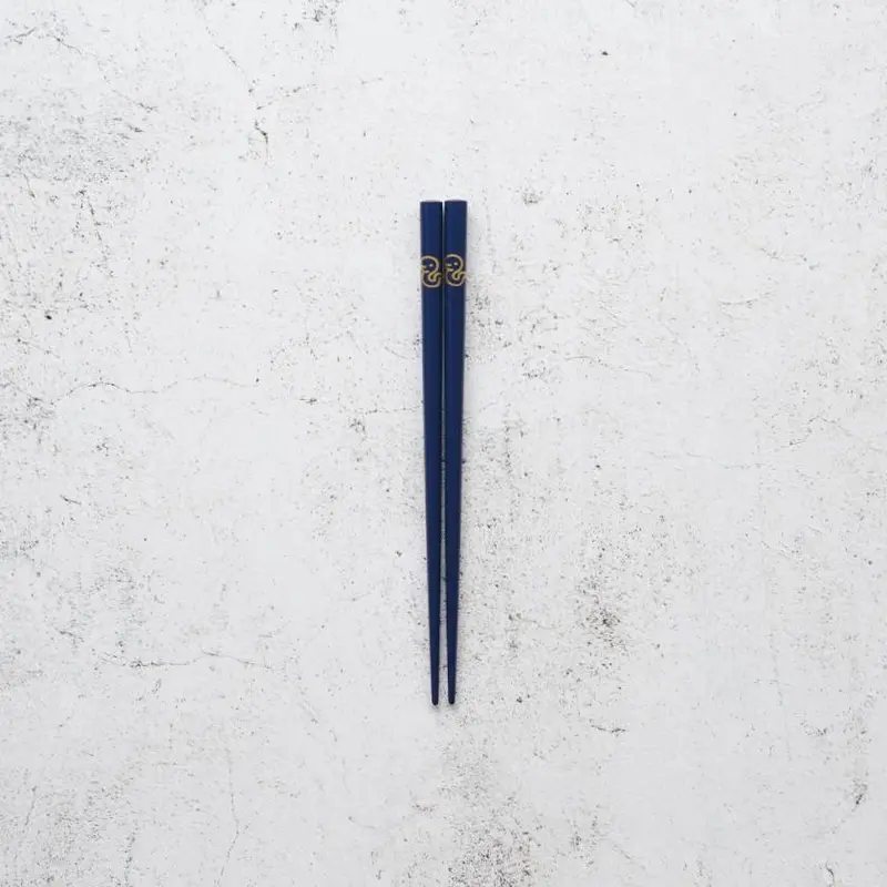 Japanese Zodiac Chopsticks For Children – Blue Snake Design | Traditional Wajima Lacquer By Hashimoto Kousaku Sikki 1