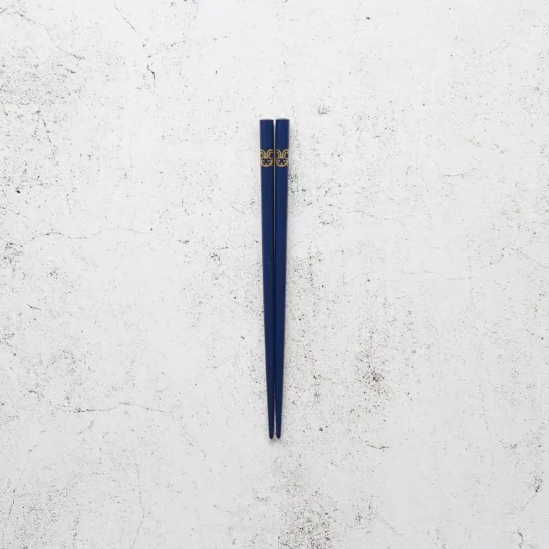 Japanese Zodiac Chopsticks For Kids – Blue Rat Design | Authentic Wajima Lacquer By Hashimoto Kousaku Sikki 1