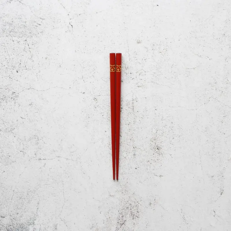 Japanese Zodiac Chopsticks For Kids – Red Dog Design | Handcrafted Wajima Lacquer By Hashimoto Kousaku Sikki 1