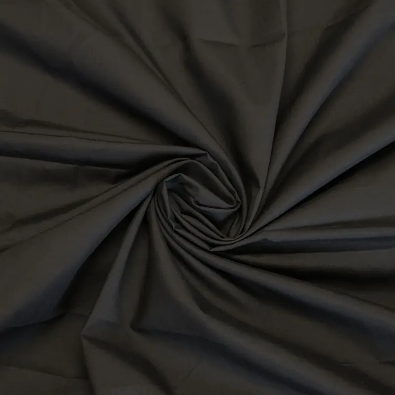 Jet Black Polyester-Cotton Broadcloth Fabric Yardage 1