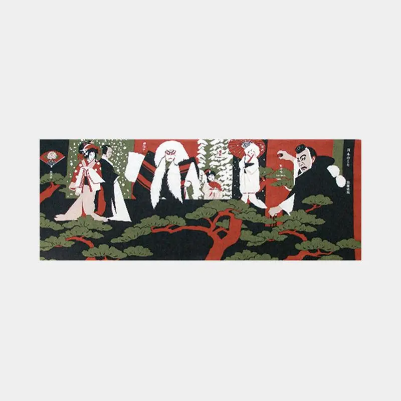 Kabuki-Inspired Japan Story Tenugui | Traditional Yokohama Dyeing | Hamamonyo 1