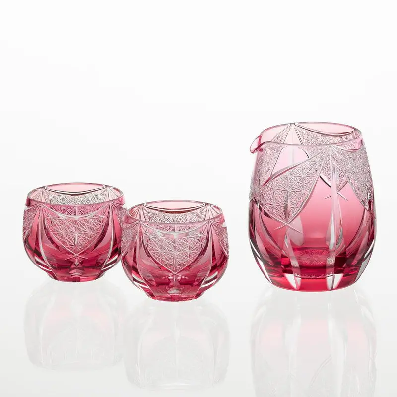 Kagura Sake Set – Limited Edition By Master Craftsman Tatsuya Nemoto, Edo Kiriko Kagami Crystal 1