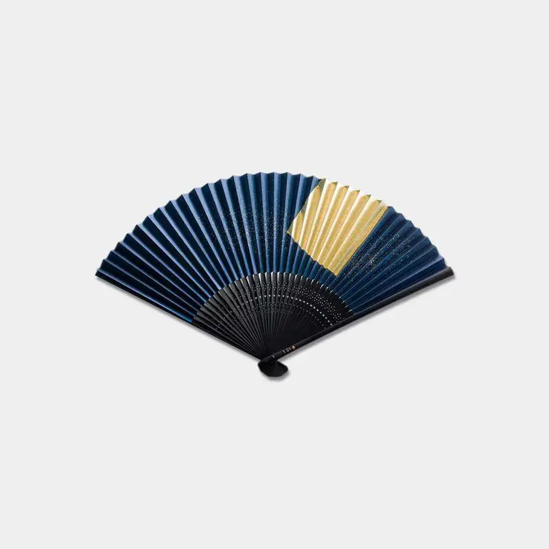 Kanazawa Gold Leaf Hand Fan: Foil Kaigetsu Folding Fan – Unisex Design | Hakuichi 1