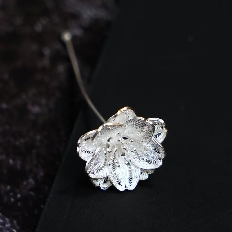 Kanzashi Hair Stick Featuring Cherry Blossom Motif — Silver Wire Craft | Checos 1