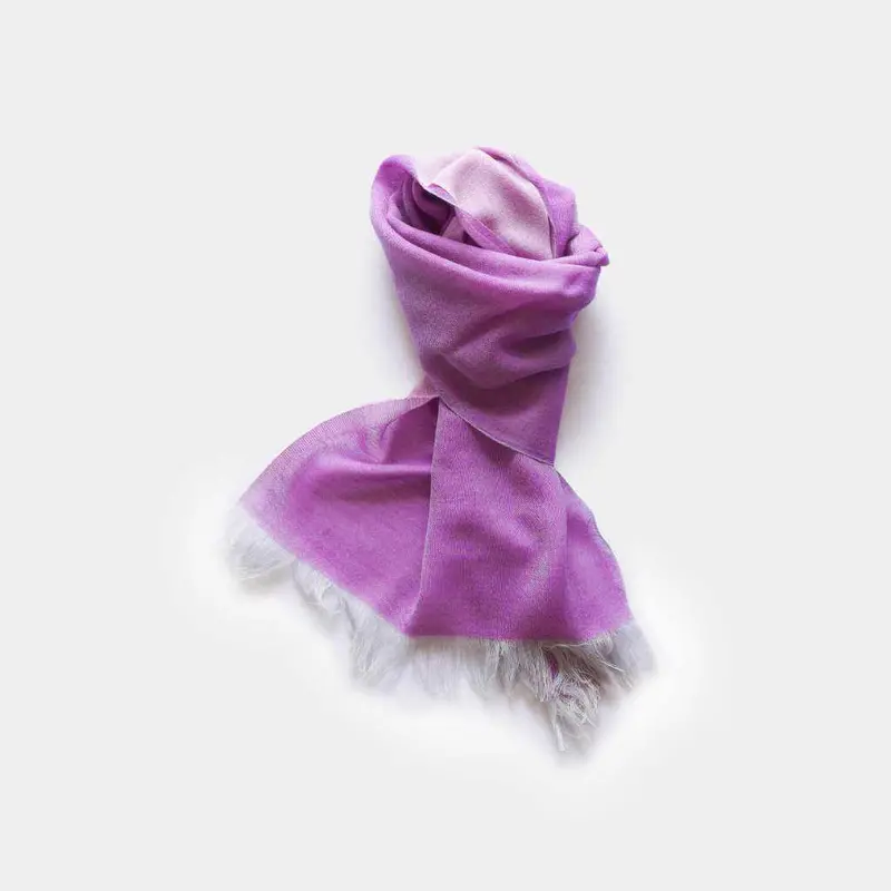 Kasane Red Mauve Scarf – Soft Pink And Purple Combination By Gunnai Textiles & Fuji Sakura 1