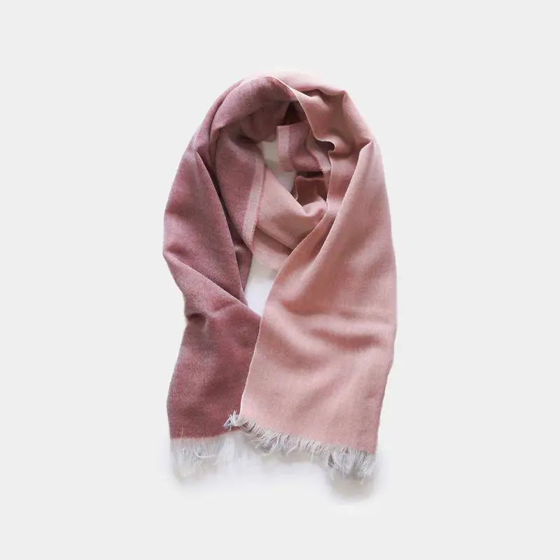 Kasane Russet Color Scarf – Pale Pink And Russet Brown Blend By Gunnai Textiles & Fuji Sakura 1
