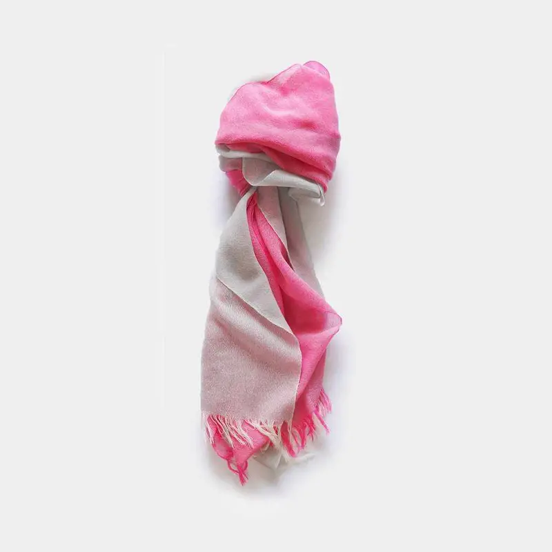 Kasane Yukinoshita Scarf – Silver And Grayish Pink Tones By Gunnai Textiles & Fuji Sakura 1