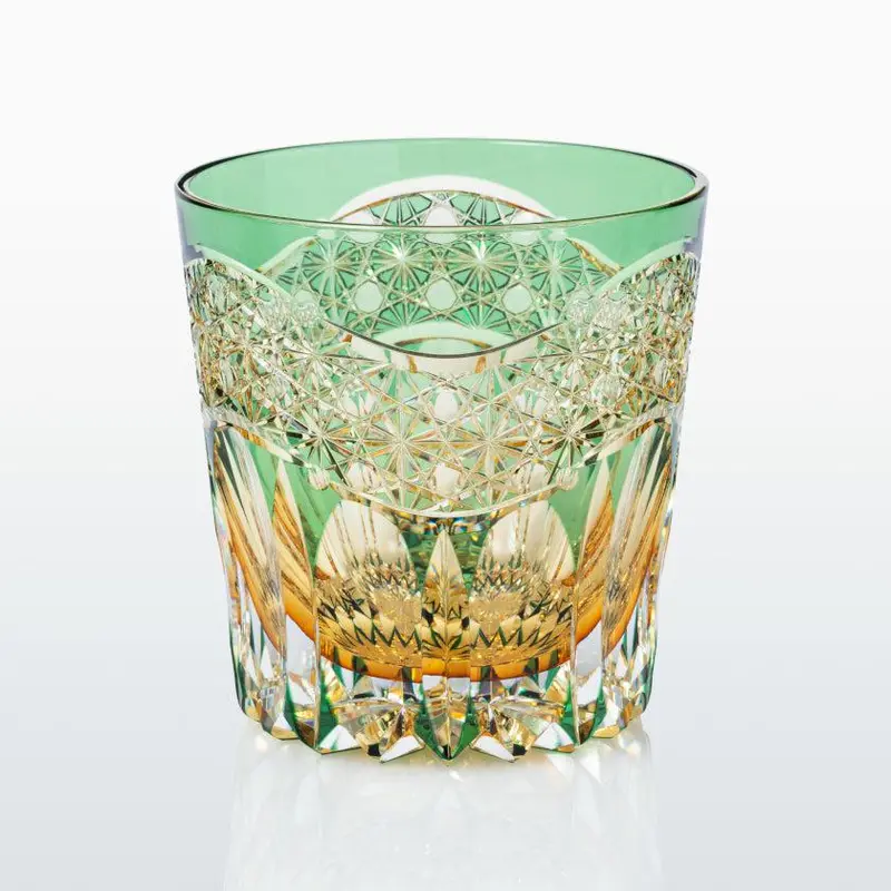 Kasaneirome Gyoko Whiskey Glass – ‘Morning Light’ Cut Crystal Pattern 1