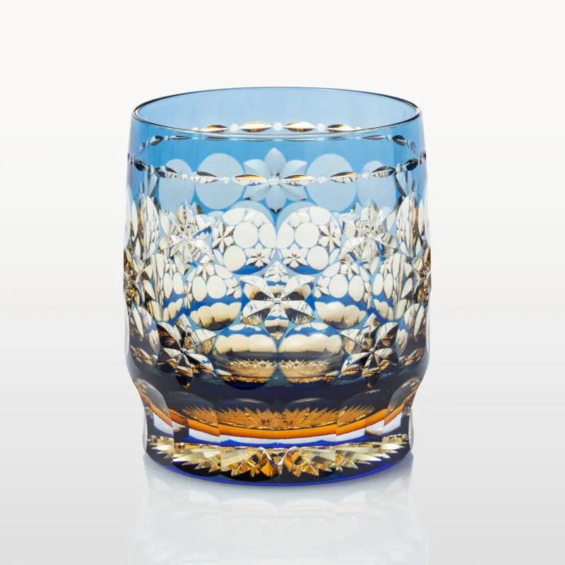 Kasaneirome Tamamai Whiskey Glass – ‘Juggling Balls’ Motif In Edo Kiriko 1