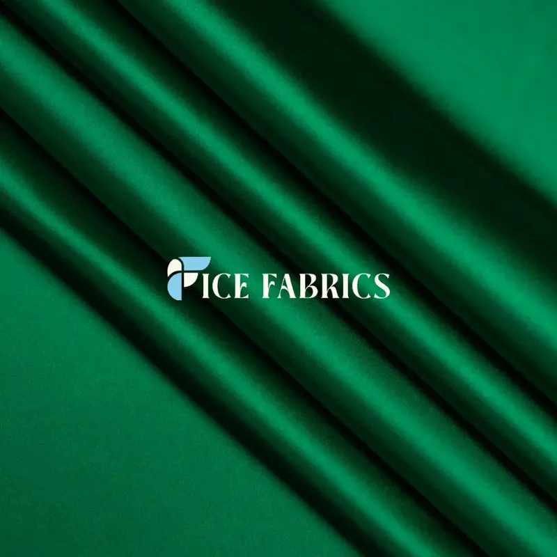 Kelly Green Stretch Silk Satin Fabric 1