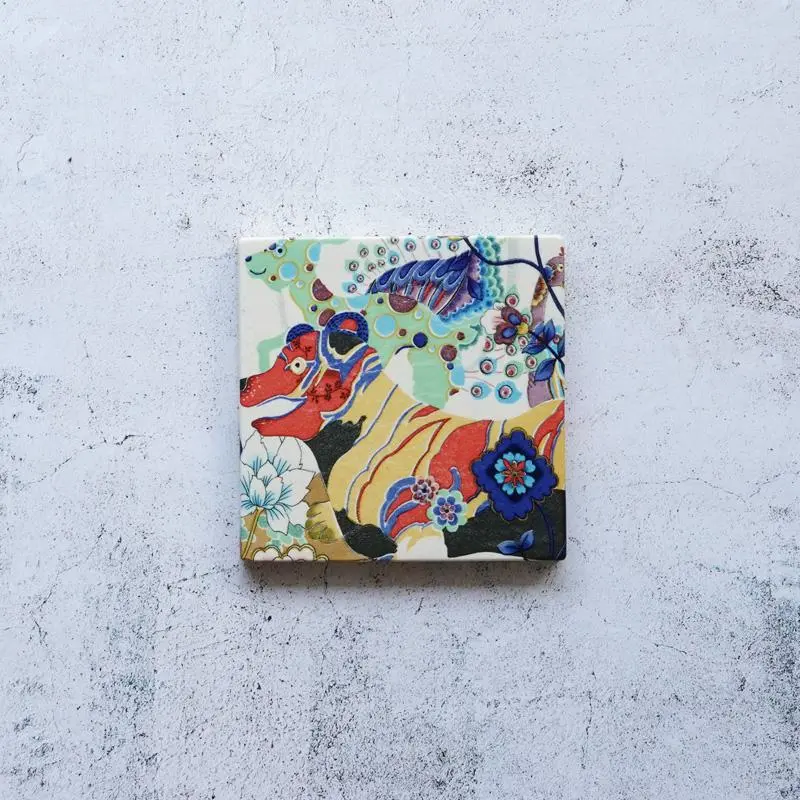 Kemonode Ceramic Art Tile – No. 1 Wall Panel Or Serving Dish, Kyoto Yuzen Decor 1