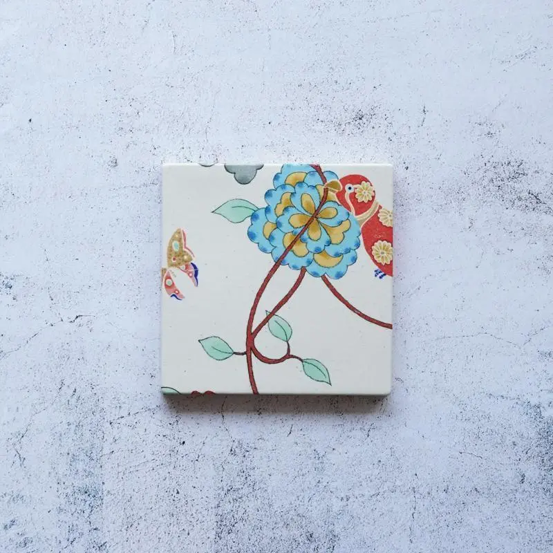 Kemonode Tile Collection – No. 2 Decorative Panel Or Dish, Kyoto Yuzen Technique 1