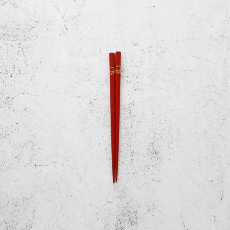 Kids’ Chopsticks Featuring Japanese Zodiac – Red Sheep Motif | Handmade Wajima Lacquer By Hashimoto Kousaku Sikki 1