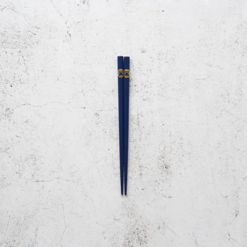 Kids’ Japanese Zodiac Chopsticks – Blue Monkey Pattern | Traditional Wajima Lacquer Crafted By Hashimoto Kousaku Sikki 1