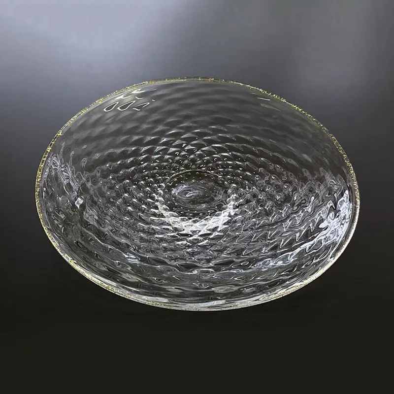 Kirameki Large Glass Plate – Shimmering Sara-Style Serving Dish 1
