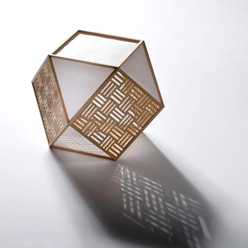 Kiriko Square Pendant Light – Handcrafted Kyoto Joinery Design 1