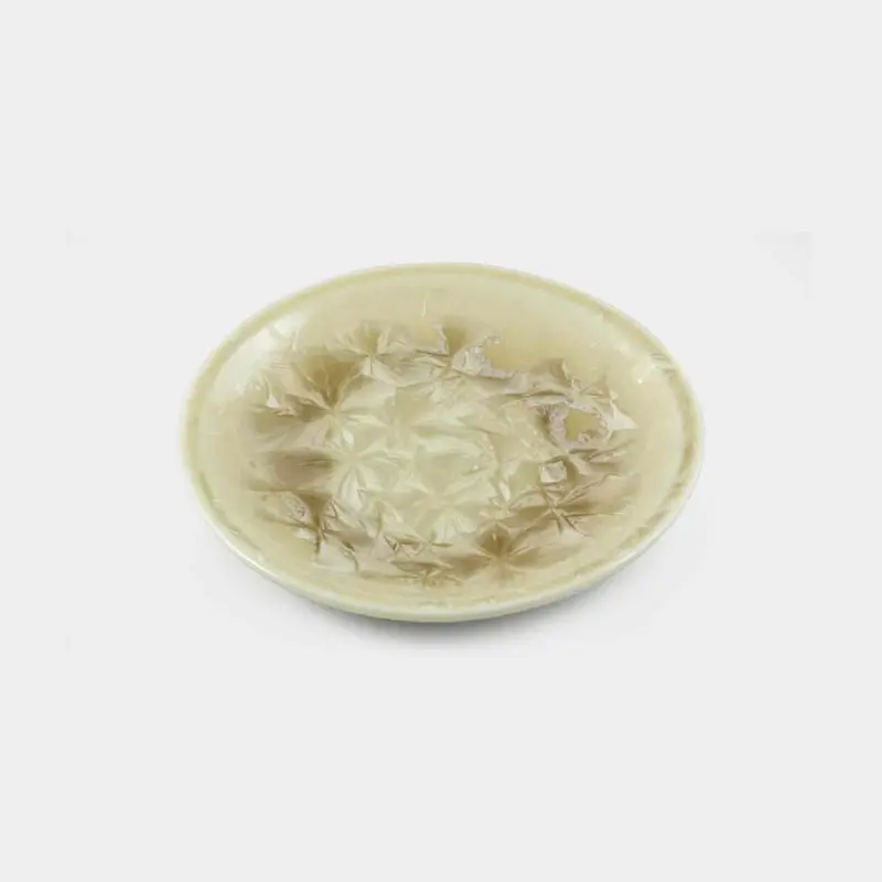 Kiyomizu-Yaki Brown Flower Crystal Small Plate | Touan Handcrafted Dish 1