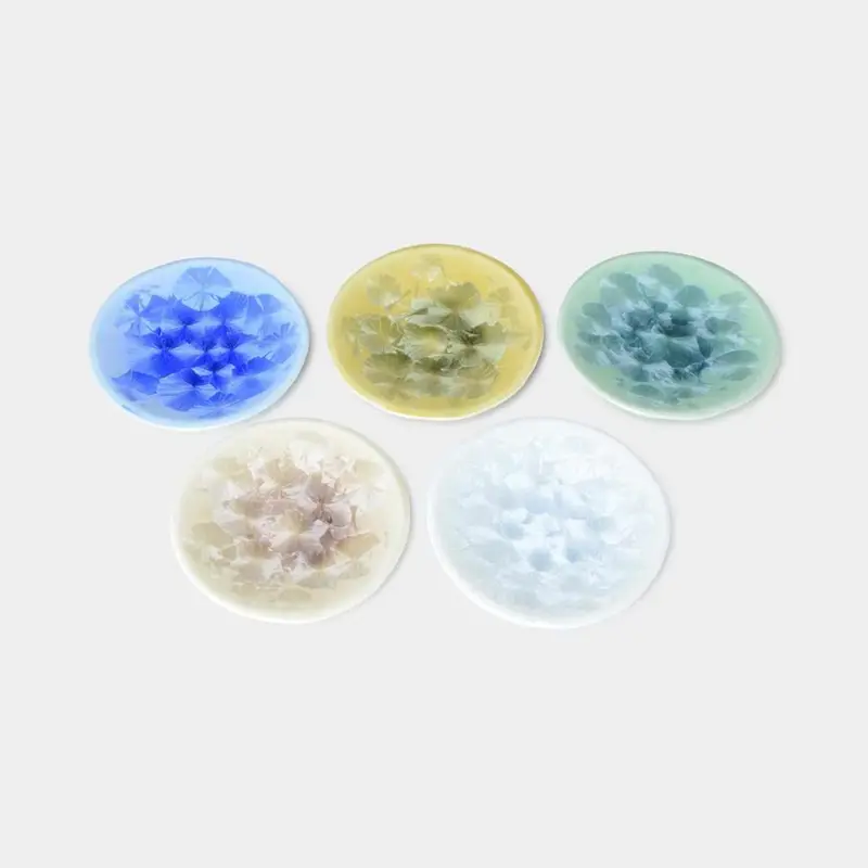 Kiyomizu-Yaki Five-Piece Small Plate Set – Touan Flower Crystal 90Mm Design 1