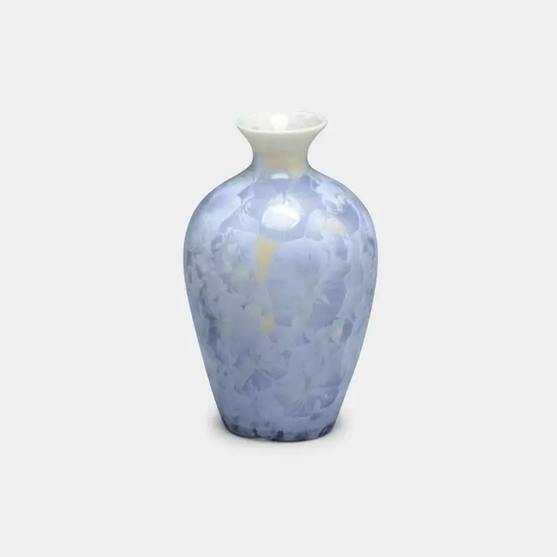 Kiyomizu-Yaki Ginfuji Flower Crystal Sake Bottle (Tokkuri) | Touan Kyoto Ceramics 1
