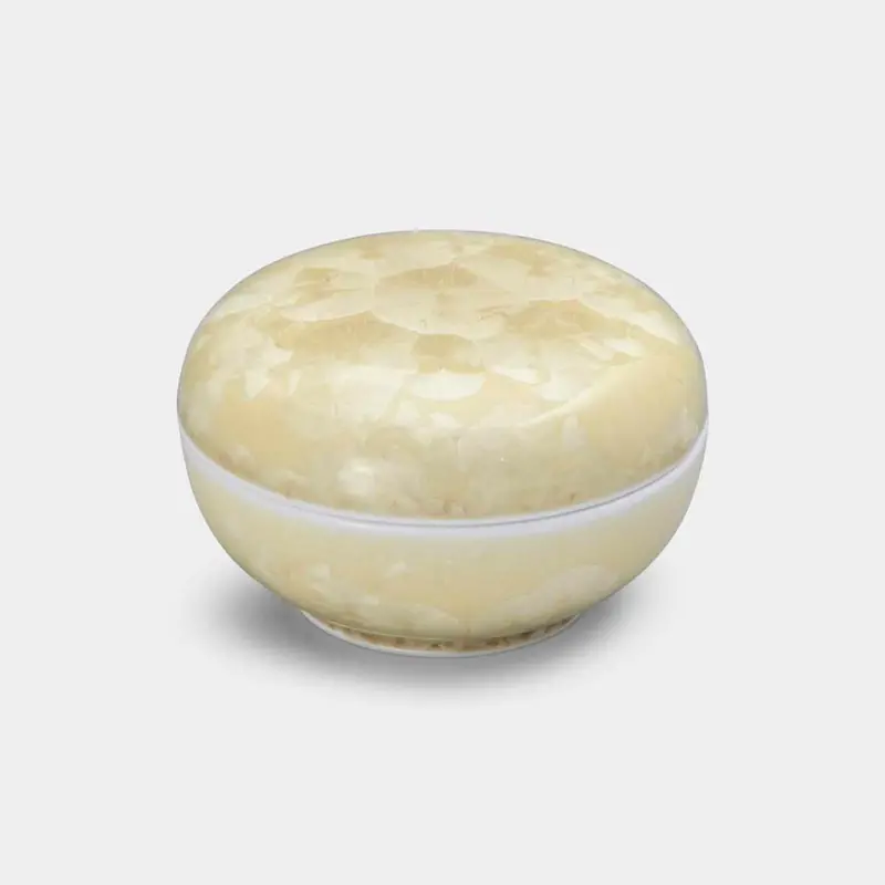 Kiyomizu-Yaki Lidded Small Bowl – Touan Flower Crystal Gold Floral Accent 1