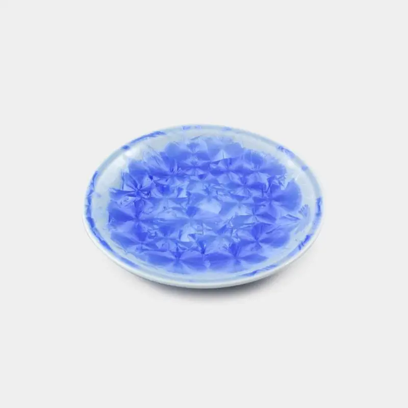 Kiyomizu-Yaki Small Blue Flower Crystal Plate | Touan Kyoto Tableware 1