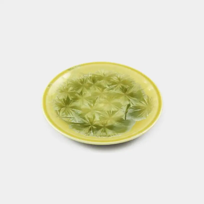 Kiyomizu-Yaki Yellow Flower Crystal Small Dish | Touan Kyoto Tableware 1