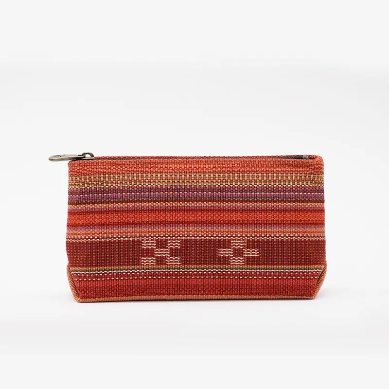 Kokkara Pouch In Red – Decorative Yaeyama Minsah Organizing Bag By Azamiya 1