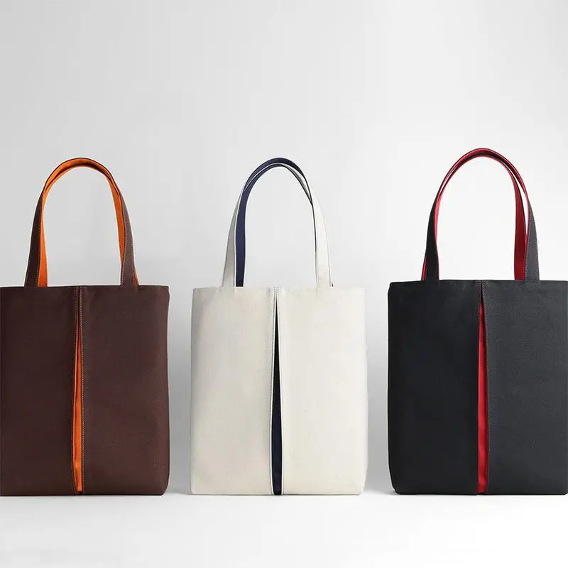 Kosho Ougi Pleated Canvas Tote Bag – Medium Size, Fabric Art Design 1