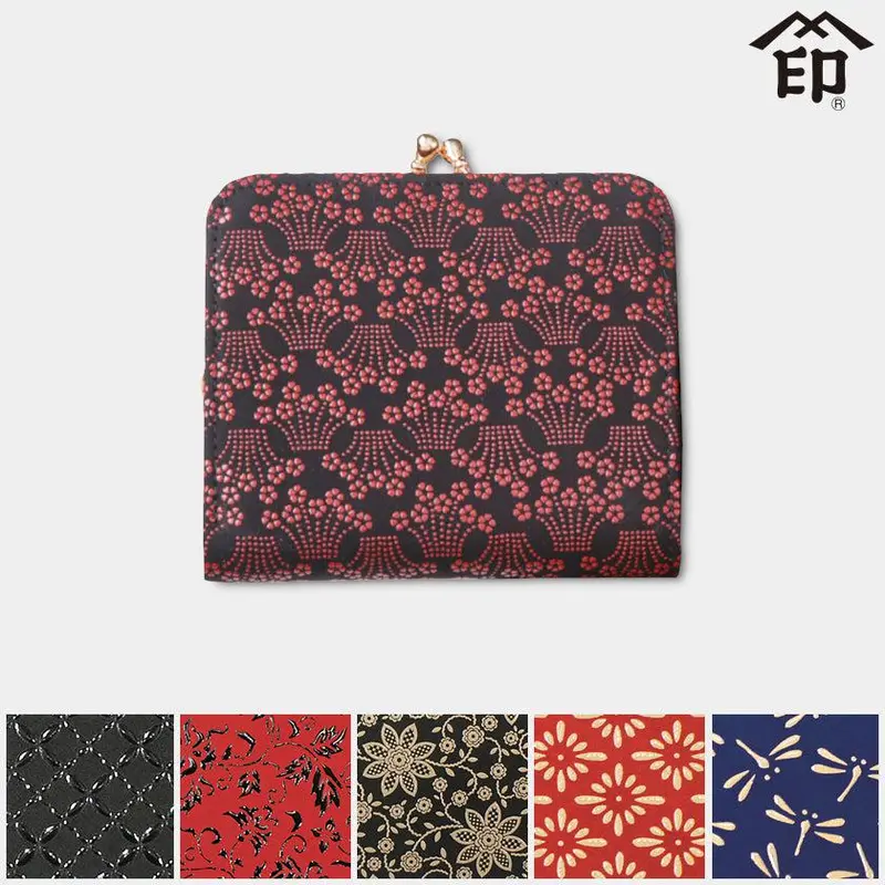 Koushu Inden Round Gama Bill Wallet – 105Mm Lacquered Deerhide Design By Inden-Ya 1