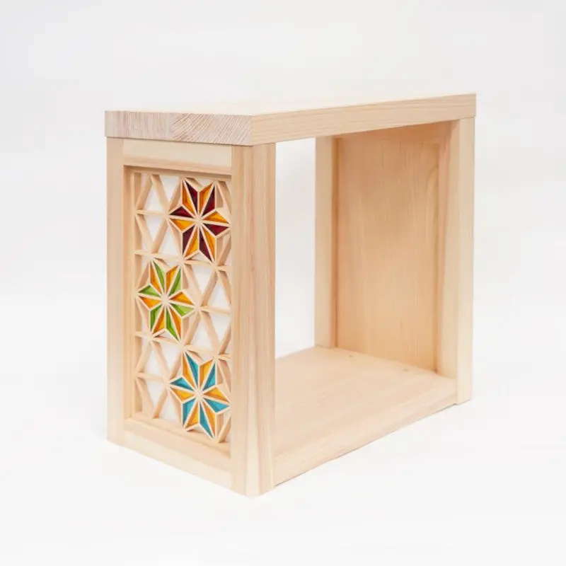 Kumiko Wood Shelf (M Size) – One Side Colored, One Side Natural | Kino-Sachi 1